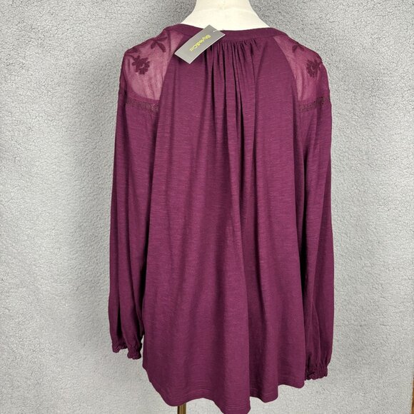 Style & Co Women's Lace-Trim Embroidered Top Berried Treasure 2XL NWT's. - Picture 5 of 11